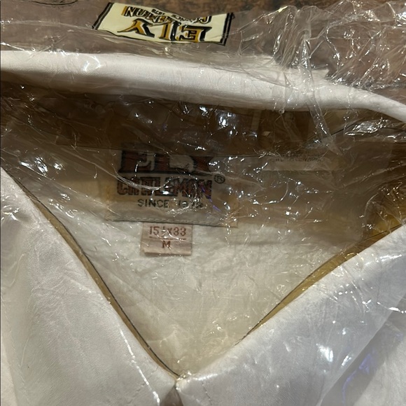 NWT Ely Cattleman White Men's Shirt (2) available 15 1/2 x 33 14 1/2 x 23 - Picture 10 of 11